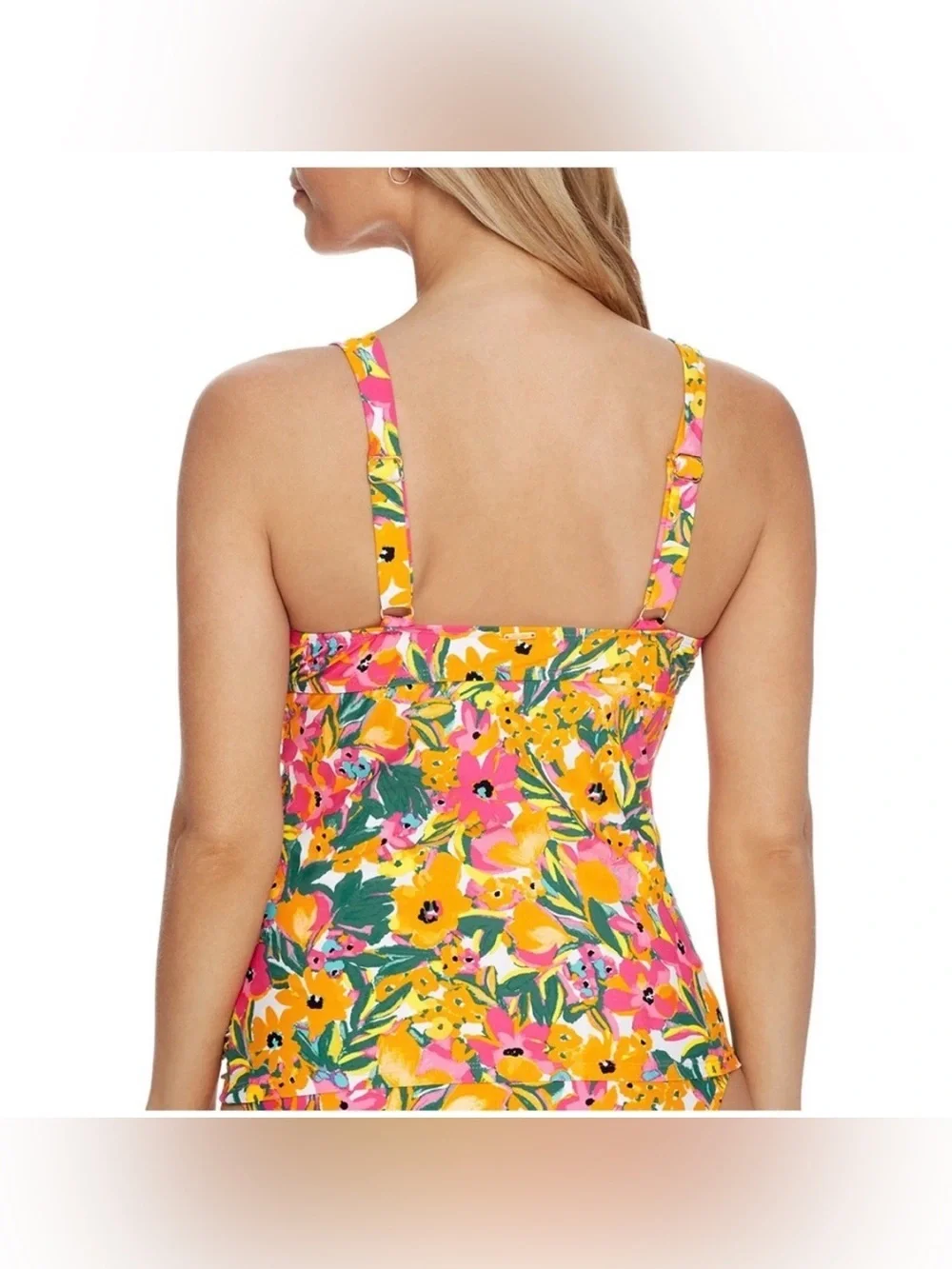 Women's  Floral Underwire Twist Tankini Top Size 32C/34B NWT